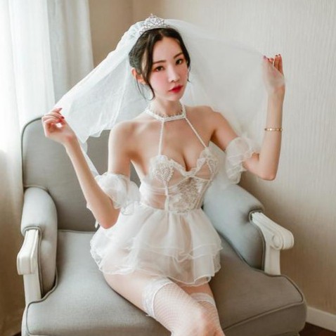 LI-38 wedding dress lace sexy lingerie baju tidur wanita seksi cosplay