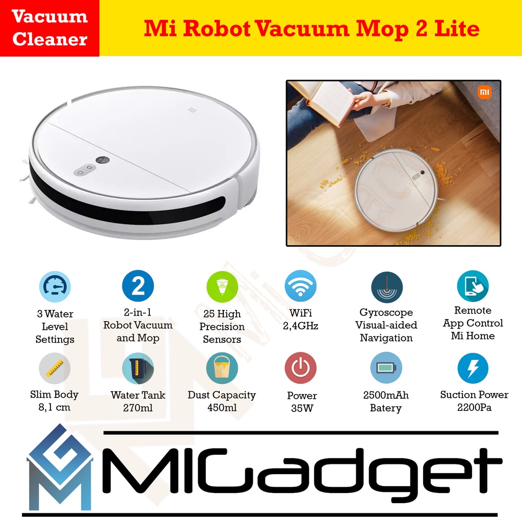 Xiaomi Mi Robot Vacuum Mop 2 Lite Vacuum Cleaner Garansi Resmi