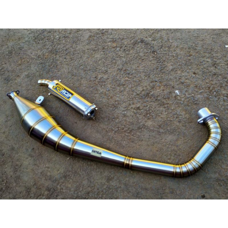 KNALPOT SATRIA 2 TAK HIU , LUMBA KOLONG STAINLES RCB