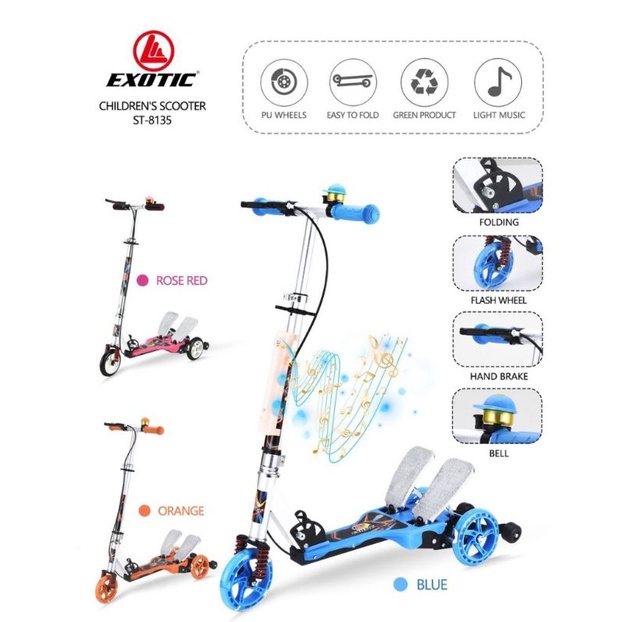 Promo SCOOTER alloy skuter otoped anak INJAK genjot dua pedal ST 8135 / RMB