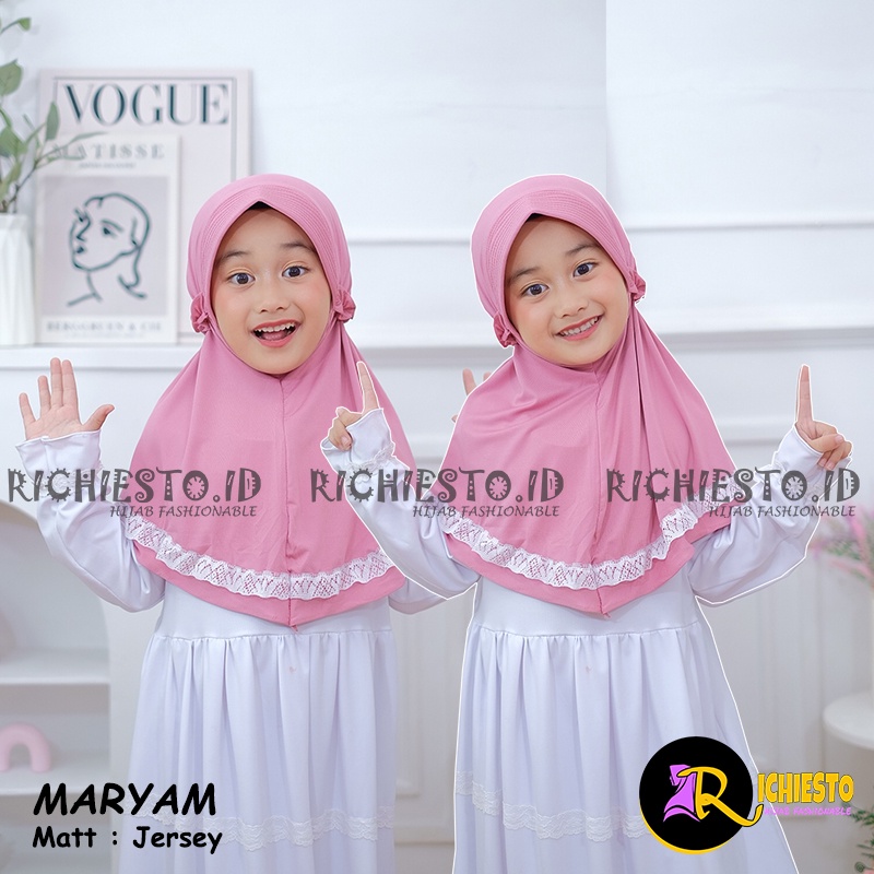 Jilbab Anak MARYAM Tali Rempel Karet Allsize 3-6 Tahun Hijab Anak Lucu