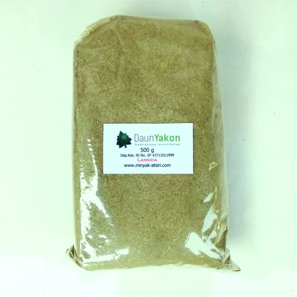 Serbuk Daun Yakon 500 g | Bubuk Yacon | Daun  insulin | Simplisia Smallanthus sonchifolius