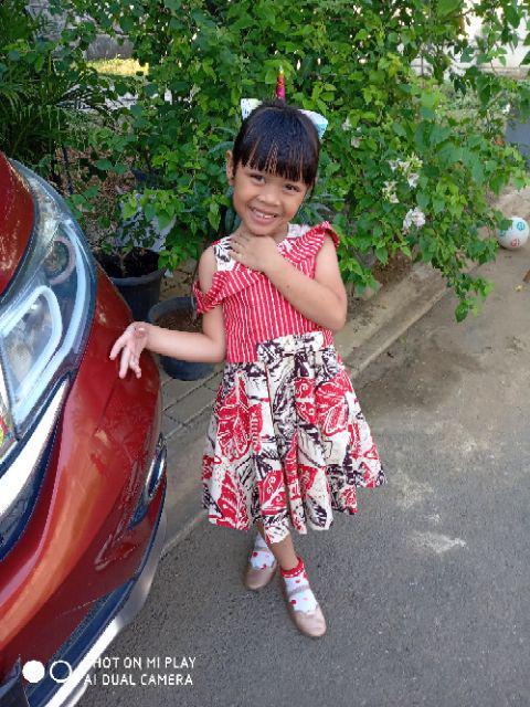 Dress / Kemeja Batik Anak Vd / Batik Anak Modern / Seragam Batik Anak