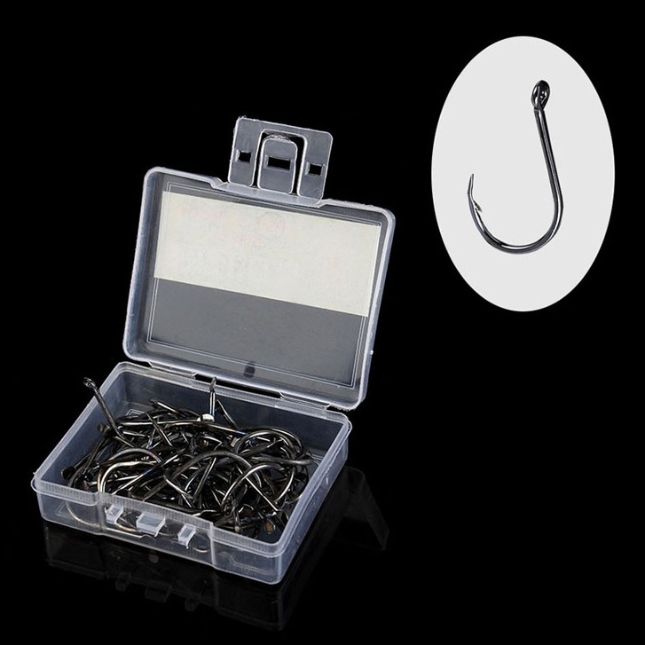 100Pcs Umpan Pancing Kail Fishing Single Hooks Baja Karbon Tinggi Pancing berduri Kait Memancing ikan Lembut Umpan Ikan kait Efisiensi Tinggi Berduri Kait Memancing