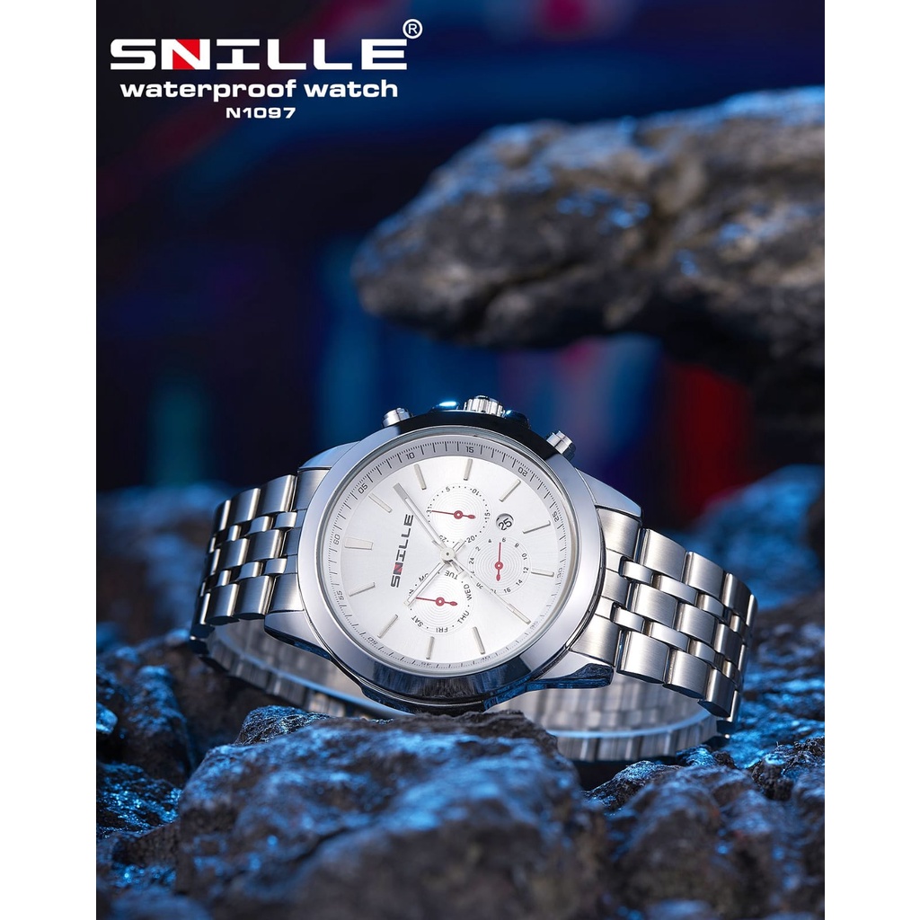 JAM TANGAN PRIA SNILLE WATCH ORIGINAL TYPE N1097/ JAM TANGAN PRIA STAINLESS STELL/ JAM TANGAN PRIA TANGGAL AKTIF