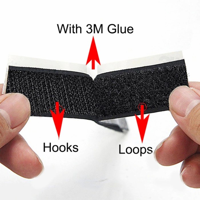 

(BISA COD) 3M Velcro Hook And Loop / Kasar Dan Halus - Perekat 3M Cord Holder - Hitam, 5cm x 1 meter
