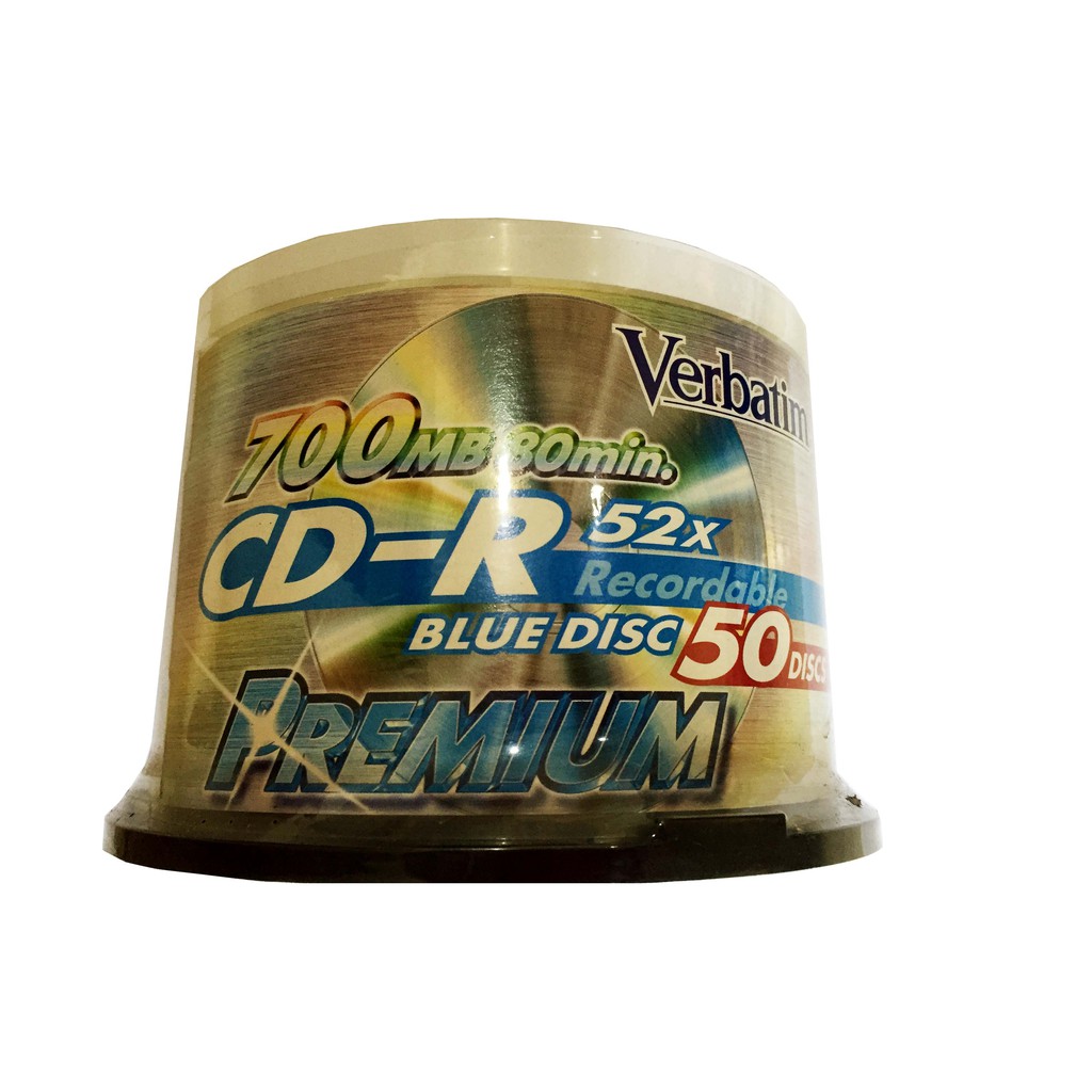 CDR Verbatim 700 MB 80 min / 52X Blue Discs Premium Cone isi 50