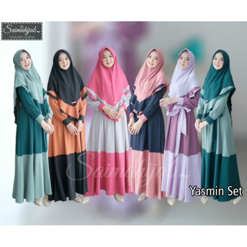 yasmin set saima hijab gamis set saima