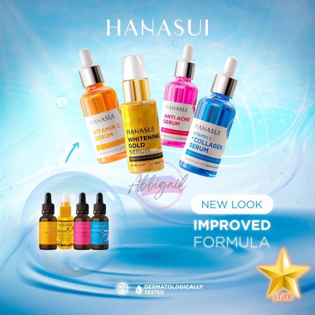 𝘈𝘉𝘎✰  Hanasui Serum / Whitening Gold Vit C Collagen Anti Acne Propolis Men Bright Active / Serum Wajah / Serum Muka / Serum Hanasui / Serum Jerawat / Perawatan Wajah / Serum Garnier 15 ML 2015