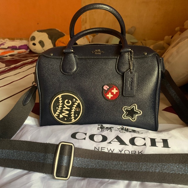 Preloved Coach Bannet patchwork navy