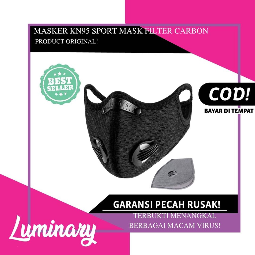 Masker KN95 Sport Mask Filter Carbon Masker Kesehatan Masker Kain Motif Masker Brukat Murah