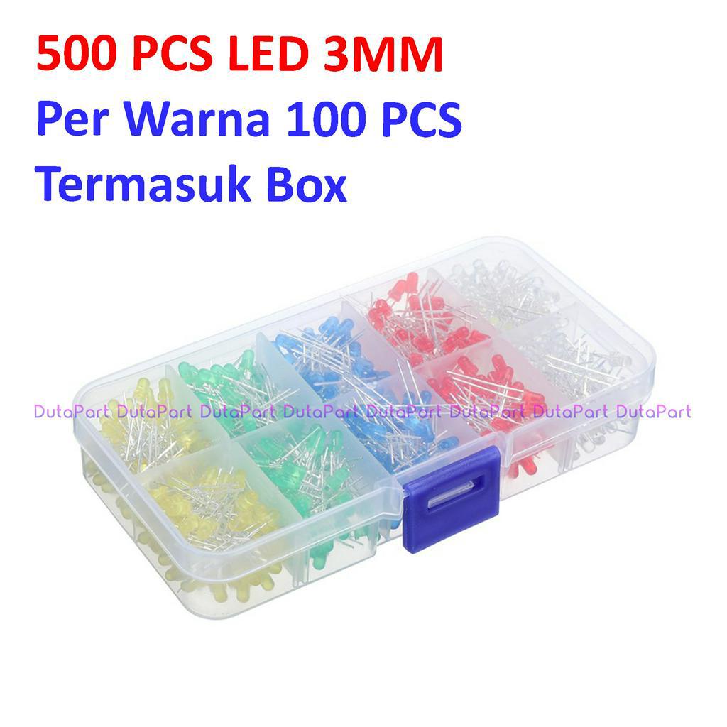 500 PCS LED 3mm 5 WARNA TERMASUK BOX F3 LED Dioda KUALITAS BAGUS