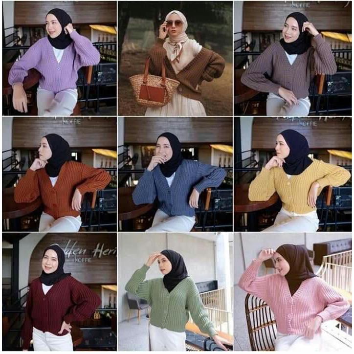 zelline official cardigan rajut arsy 3 kancing