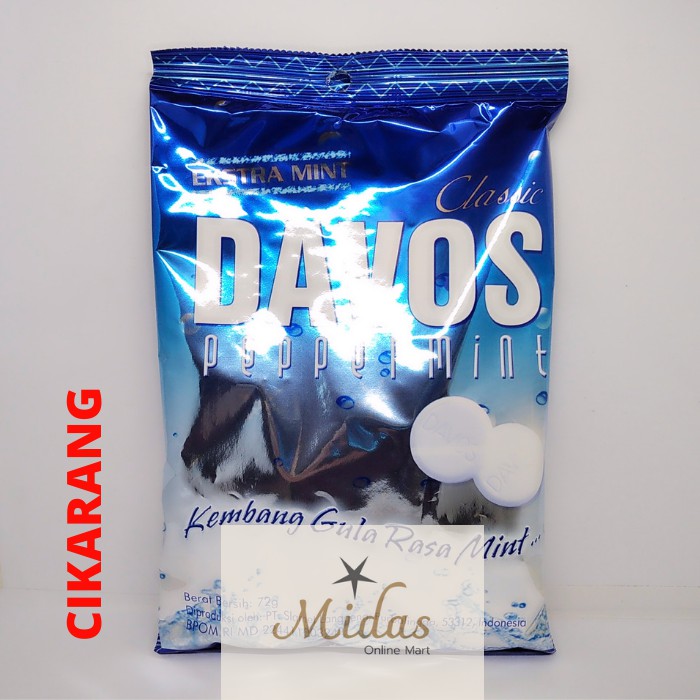 

Permen Davos Kantong Biru ( Rasa Extra Mint )