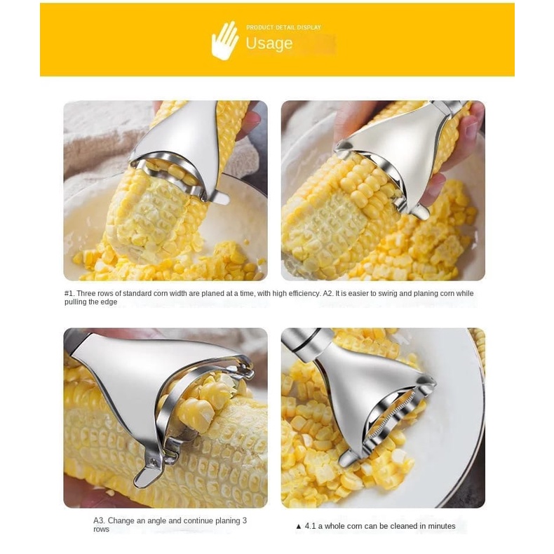familygames PARUTAN JAGUNG steinless Alat Pengupas Biji Jagung / Corn Peeler Pisau Serut Jagung Stainless P023