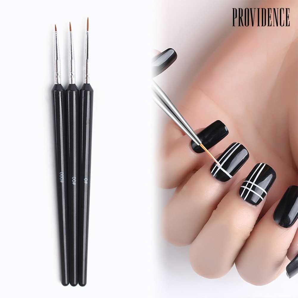 Providence 3 Pcs Kuas Lukis Kutek Gel Untuk Manicurenail Art