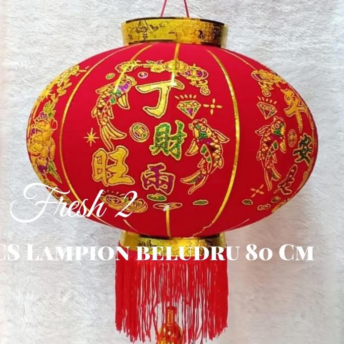 

2 PCS lampion imlek beludru 80 cm/lampion beludru [[[TERBARU BISA COD]]]