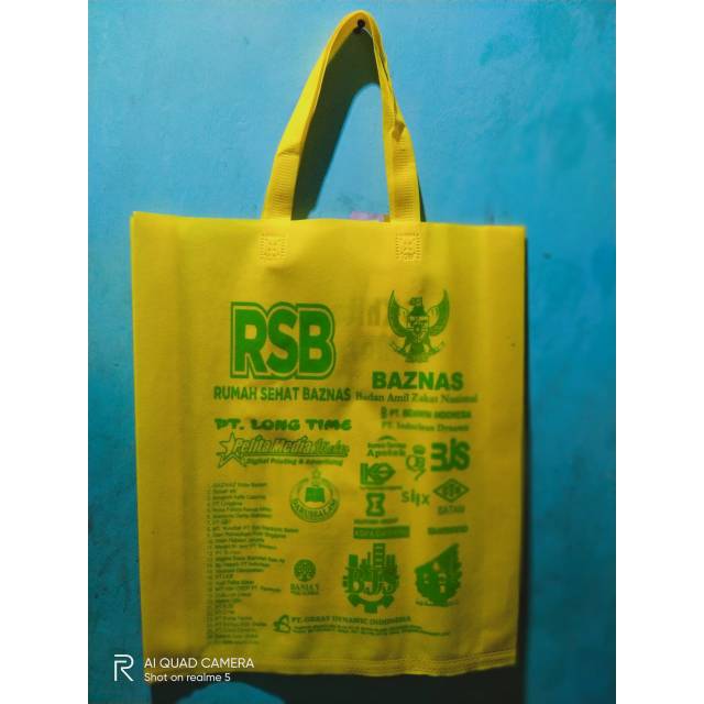 1 HARI BERES Tas Spunbond 75gsm 38x45x8 tas kain / goodiebag / spunbond / tas ulang tahun / tas event/ tas promosi / tas sablon