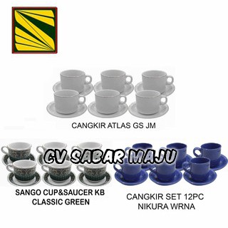  Gelas  set  Cangkir Set  Keramik  Atlas Nikura dan Sango 