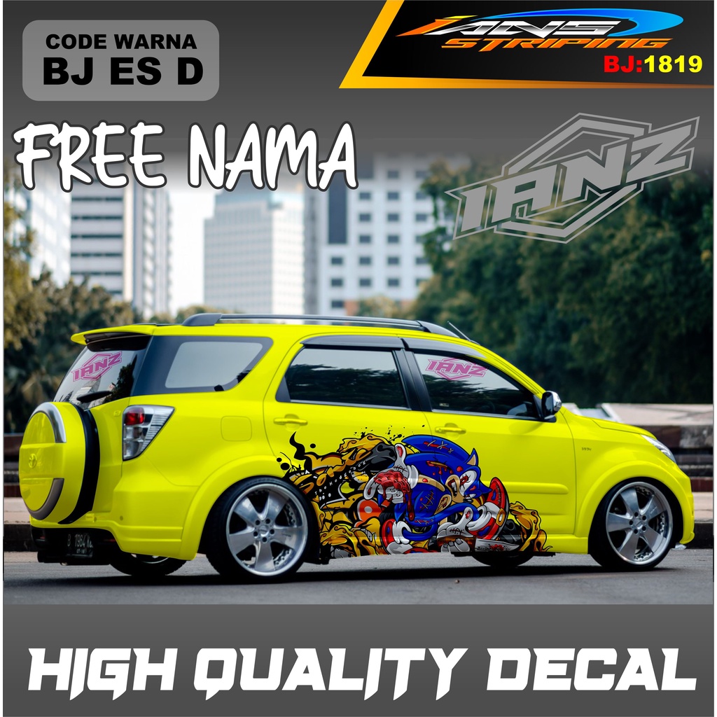 STICKER DECAL MOBIL TERIOS / STIKER MOBIL GRAND LIVINA / VARIASI STIKER MOBIL AVANZA / STIKER MOBIL XENIA / STIKER MOBIL