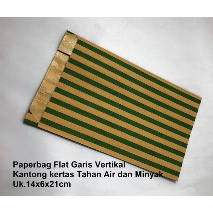 

Paperbag Kantong Tahan Air Minyak vertikal Green7 14x6x21cm Foodgrade