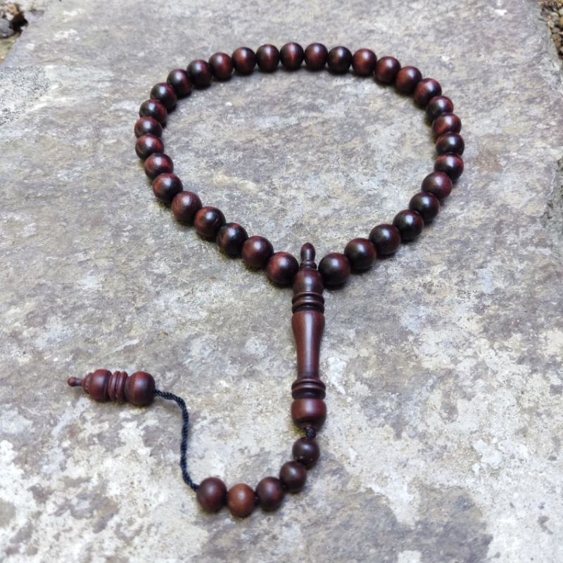 Tasbih kayu bertuah stigi wulung 12mm isi 33 butir