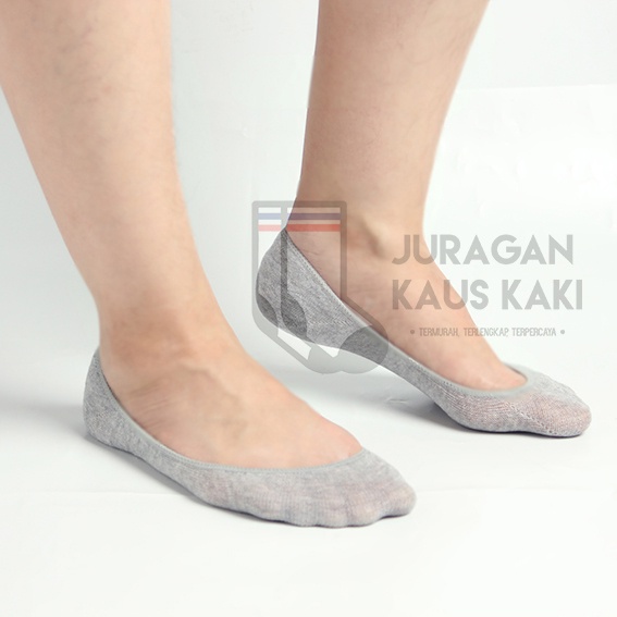 Kaos Kaki Pendek Hidden Low Cut Serat Bambu Arang All Size Wanita-Abu-abu