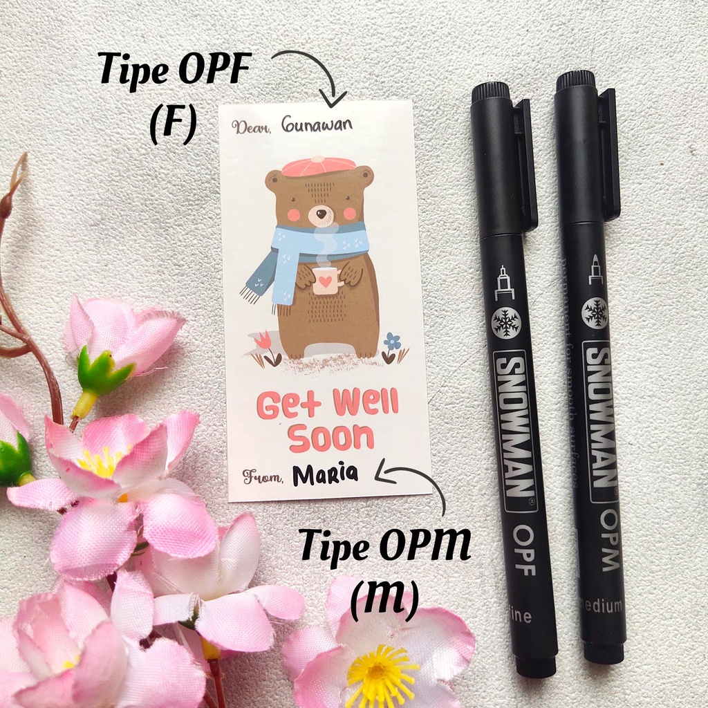 Spidol Permanen Snowman - OPM UK. Medium Hitam &amp; OHP / OPF 12 Fine Hitam Tip harga per pc / biji [ READY STOK ]