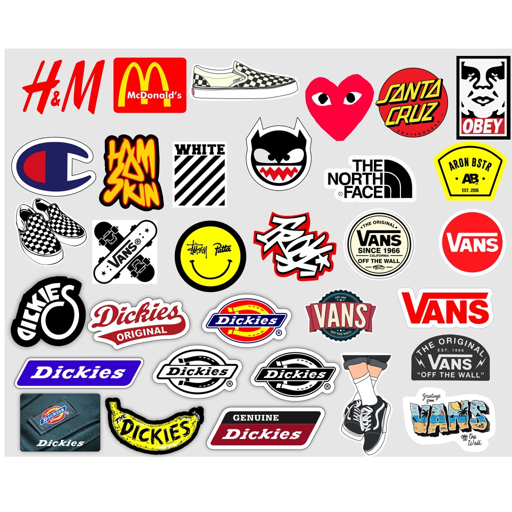 

Stiker brand isi 32 pcs bahan vynilc anti air kualitas mantap