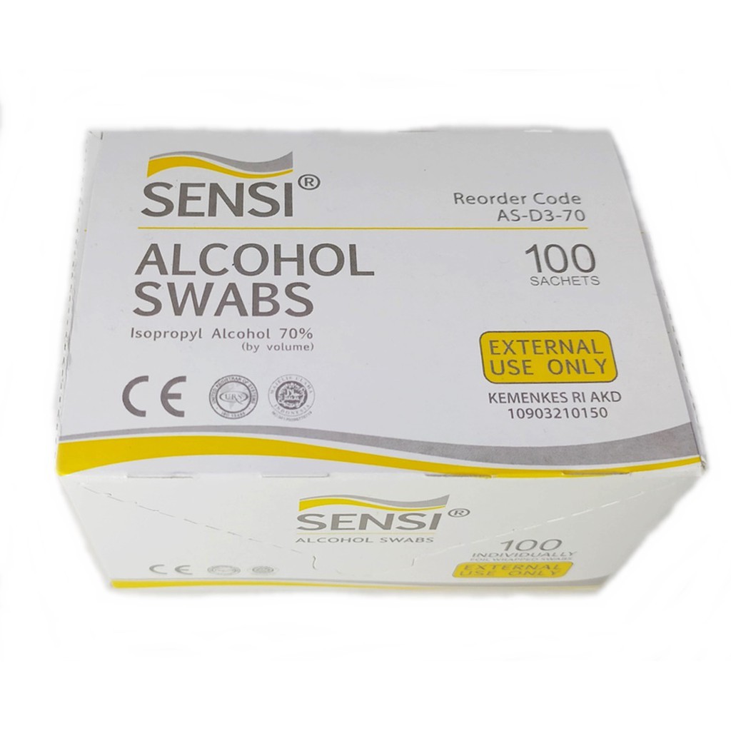 Alcohol swab sensi alkohol swab sensi tissue alcohol isi 100pcs