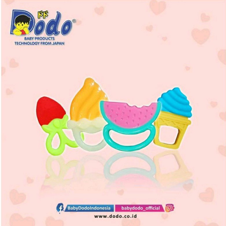 Dodo Silicone Teether BPA Free 4+ Month / Gigitan Bayi Silikon Non Toxic / Mainan Gigitan Bayi Silicone