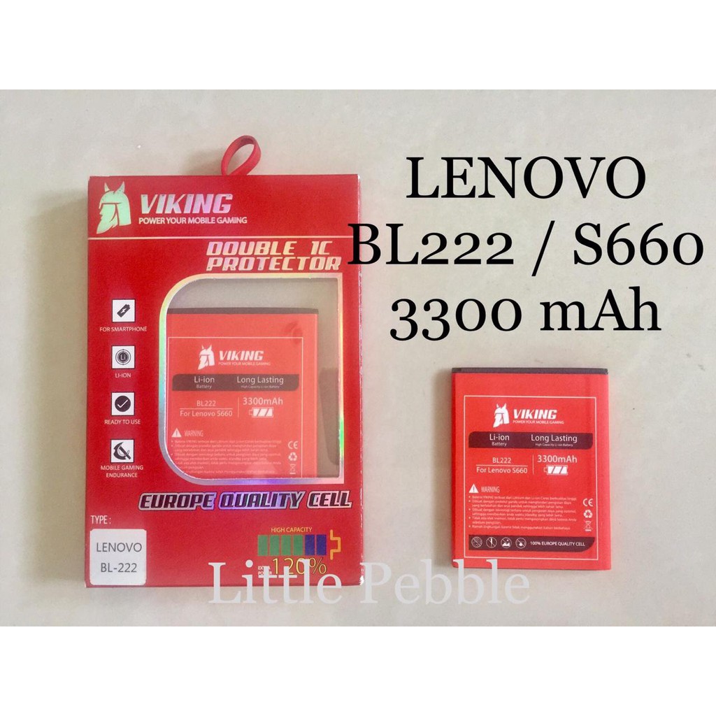 Baterai Viking 3300mAh LENOVO BL222 BL-222 A660 S660 S668T Batre BateRE