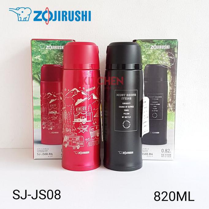 [[BISA COD]] ZOJIRUSHI THERMOS TERMOS STAINLESS BOTTLE BOTOL 820ML- SJJS08 ORIGINAL - Hitam