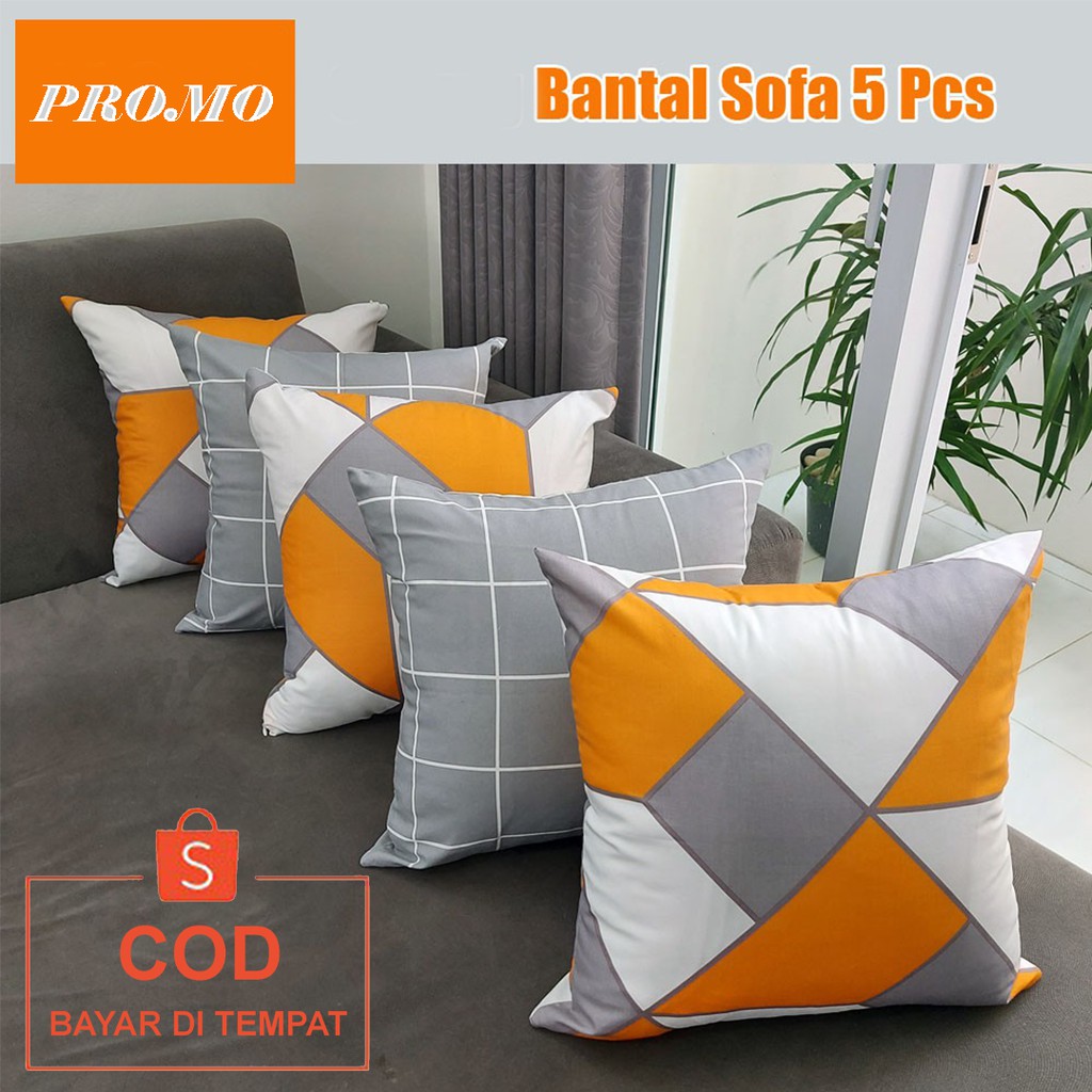 ✅COD Set Bantal Kursi Sofa Bed Minimalis 40x40 Isi 5 Pcs Dakron Hiasan Dekor Dekorasi Sofabed Ruang Tamu Perlengkapan Home Decor Interior Rumah Tangga Modern Terbaru