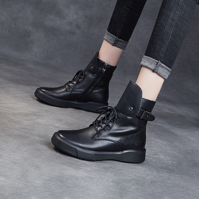 Martin Boot Cewek Wanita Lapisan  Kulit Sapi Martin Boots Wanita 2020   Asli Buatan Tangan Kulit Kas