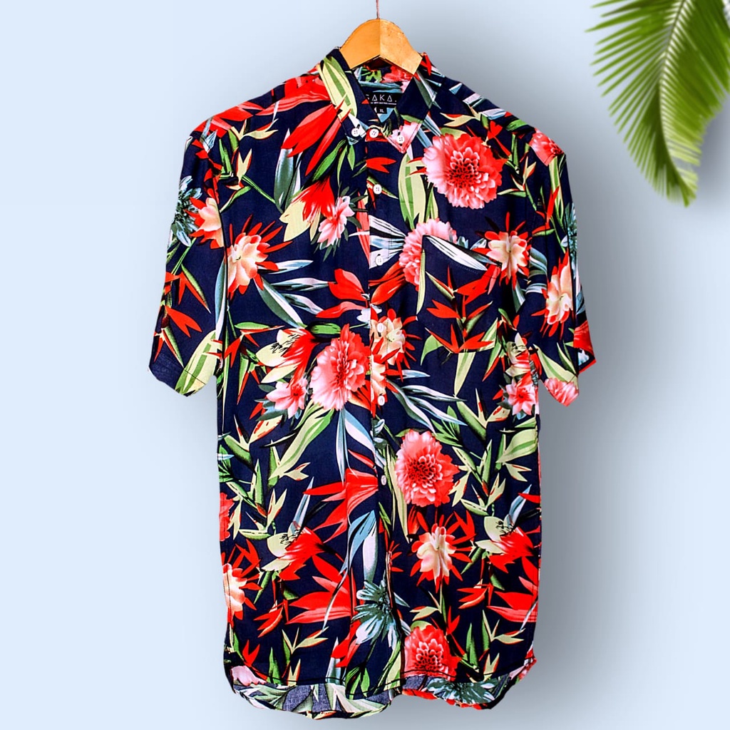 kemeja pria kemeja surfing baju Pantai Bali Tropical Summer Aloha Hawaii Hits Jaman Now