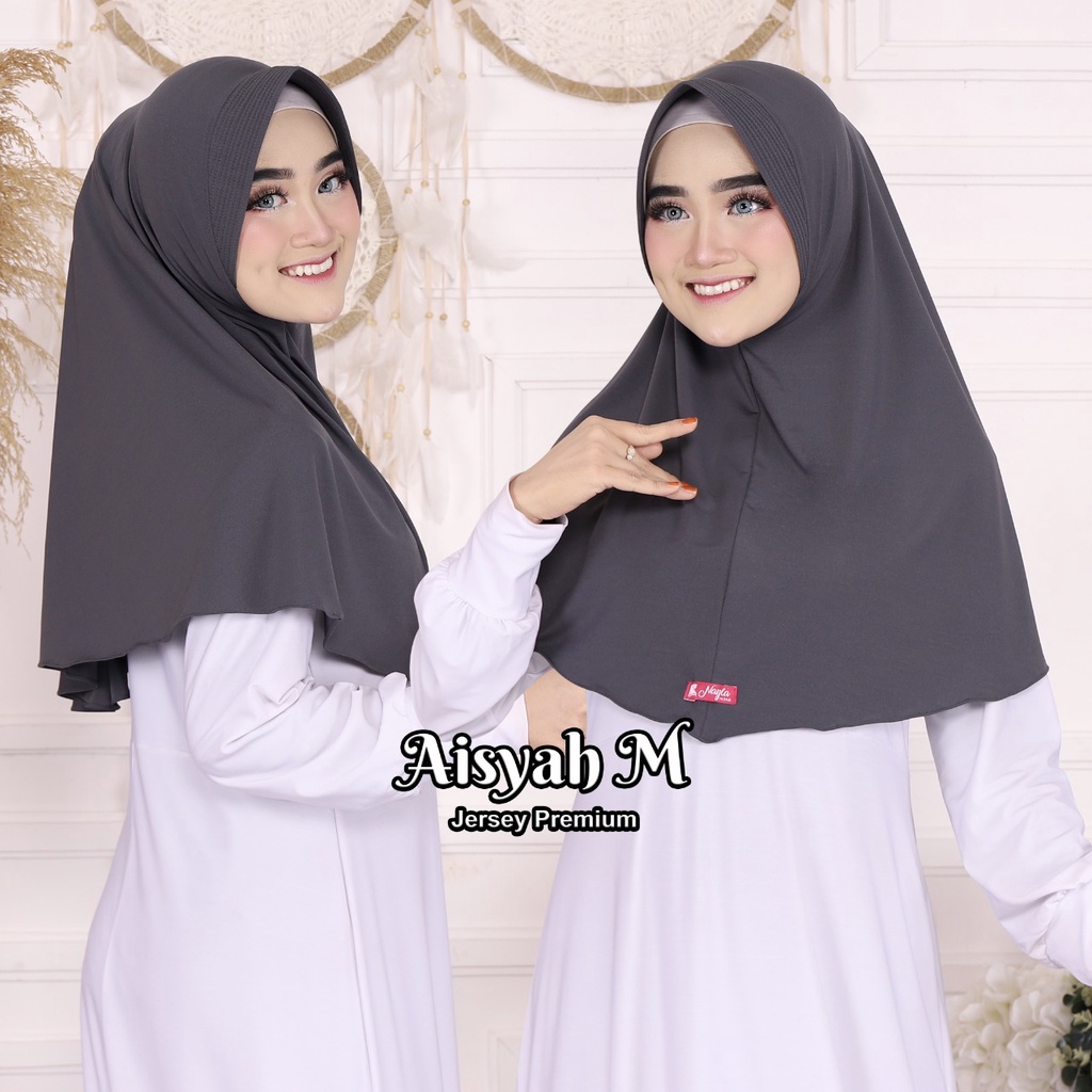 KERUDUNG INSTAN TERBARU HIJAB BERGO AISYAH M,L,XL,XXL JILBAB JUMBO JERSEY TERMURAH NAYLA HIJA'B