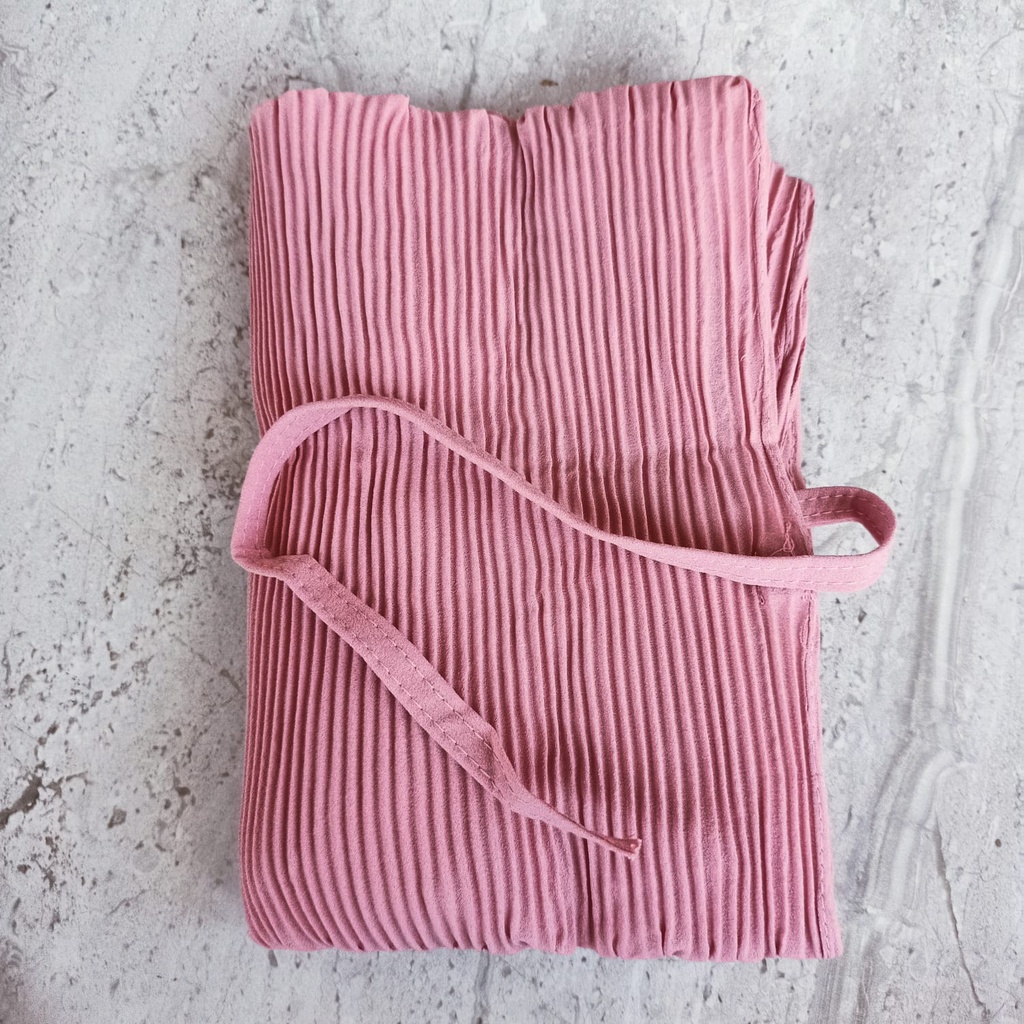 Hijab Maryam Plisket Full Lidi Tali Instan Premium - Bergo Rayya-dustypink