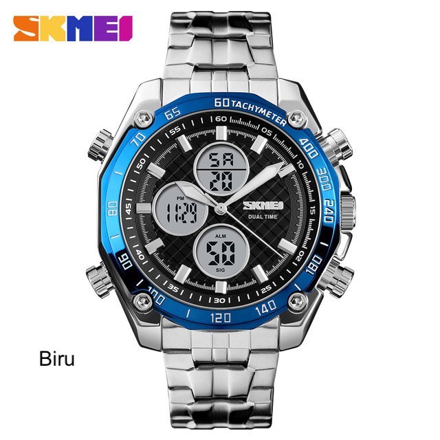 Jam Tangan Pria / SKMEI AD 1302 / Stainless Steel / Jam Tangan AD SKMEI Original / SKMEI