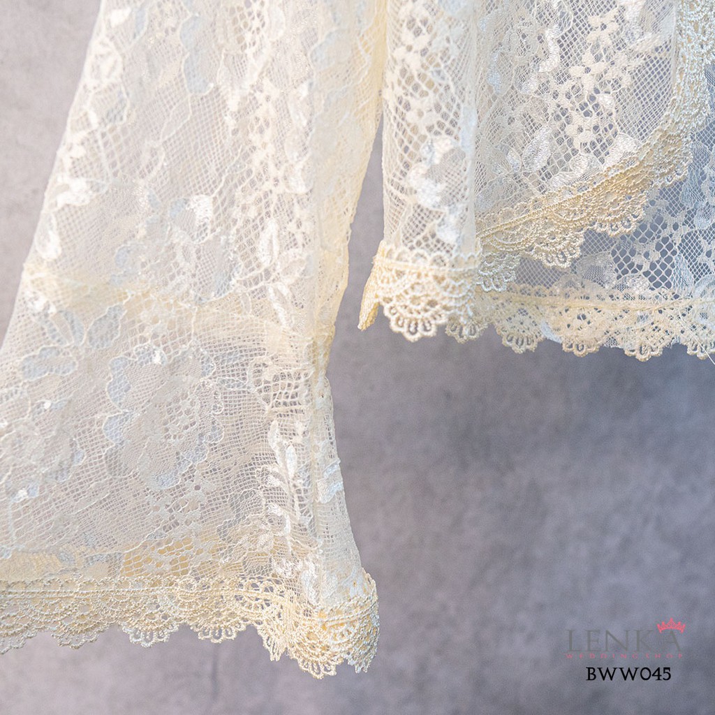 [STOK TERBATAS] OUTWEAR BOLERO PESTA AKSESORIS PENGANTIN RENDA LACE CREAM BWW045