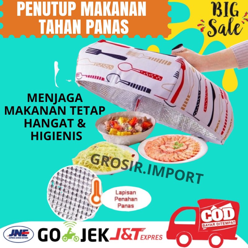 Penutup Makanan Tudung Saji Bahan  Kain Anti  Air Penahan 