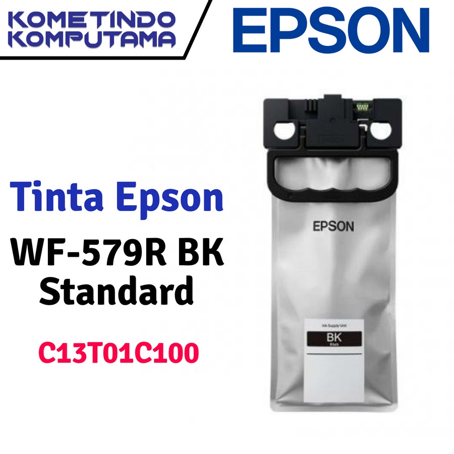 T01C Black STANDART Tinta Epson Hitam WorkForce Pro WF-C579R 100% ORIGINAL C13T01C100