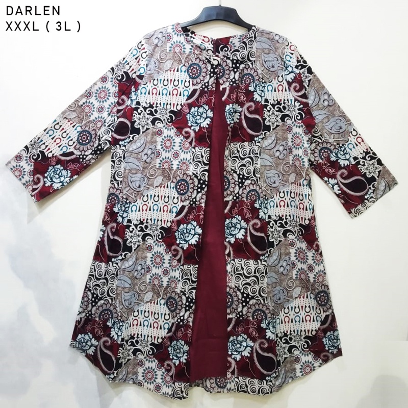 DARLEN DRESS STANDAR,JUMBO , L &amp; SUPER JUMBO - Dress Batik  Wanita Terusan Wanita