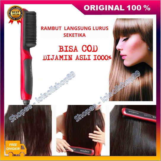 [BISA COD] Sisir Pelurus Catok Sisir Pelurus Rambut Fast Hair Straightener 100% ORIGINAL