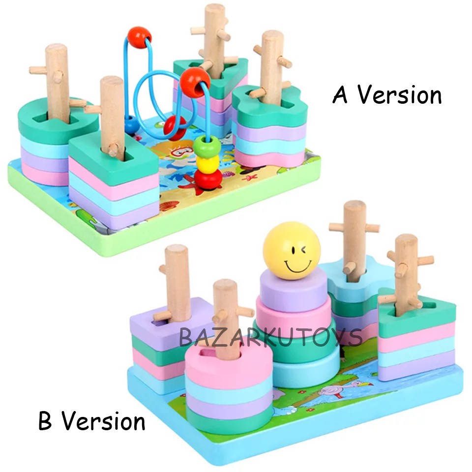 Insert Shape Pastel Wire Game Matching Game Matching Shape Mainan Balita Wooden Toys Mainan Kayu Sensory Toys Mainan Montessori Anak