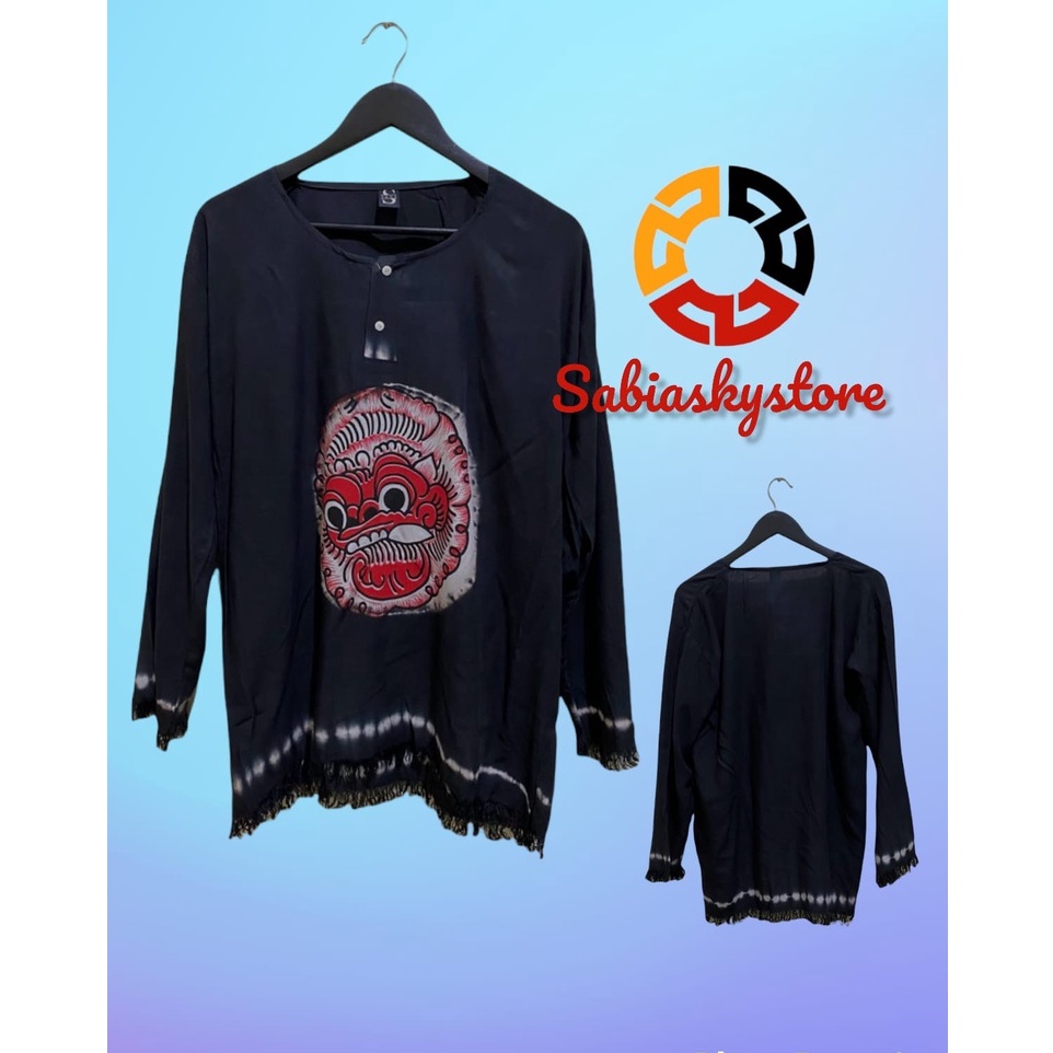 Baju Barong Hitam Polos Tangan Panjang  Bali Asli Pria dan Wanita