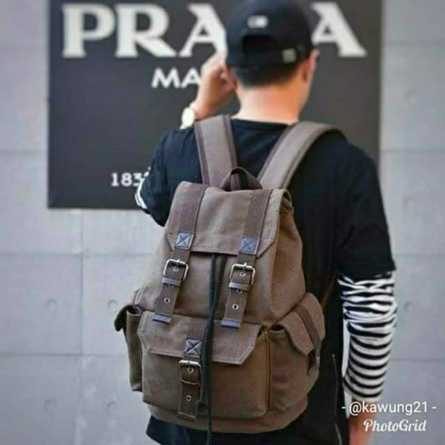 TP23 Tas Ransel Pria Import Backpack Sekolah Tas Punggung Outdoor