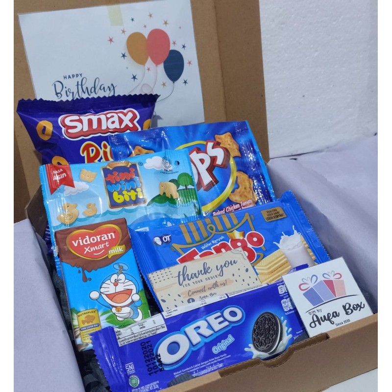 READY Gift Box | Gift Box Snack Murah | Snack Box Biru