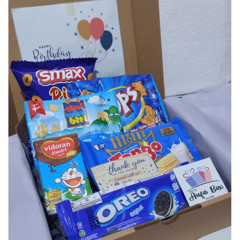 

READY Gift Box | Gift Box Snack Murah | Snack Box Biru