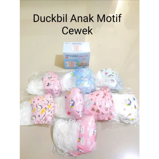 Masker Anak Duckbill BTS BT21 protective mask repack 10pcs 3ply